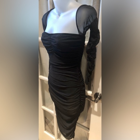 Women’s sexy off the shoulders bodysuit bodycon mesh see through long sleeve - Picture 5 of 8